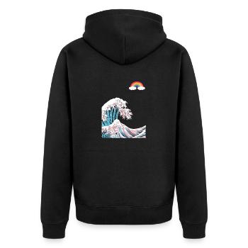 Trau dich, du selbst zu sein - Trans LGBT Farben in der - Unisex Premium Bio Zip Hoodie - Schwarz - Hinten - Nico (187cm)