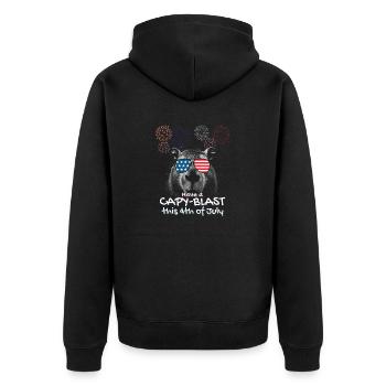 Amusez-vous Capy-Blast ce 4 juillet - Patriot - Veste à capuche bio Premium Unisexe - noir - Dos - Nico (187cm)