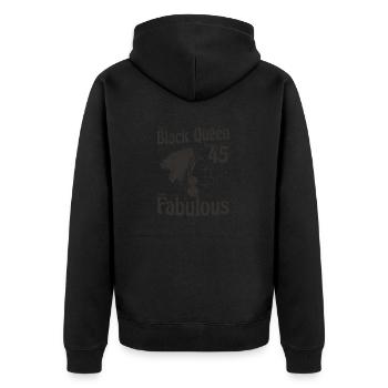 Cette reine noire donne un look fabuleux à 45 ans - 45e - Veste à capuche bio Premium Unisexe - noir - Dos - Nico (187cm)