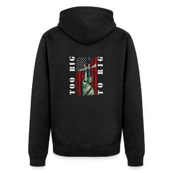 Trop gros pour truquer 2024  dit  24 - Veste à capuche bio Premium Unisexe - noir - Dos - Nico (187cm)