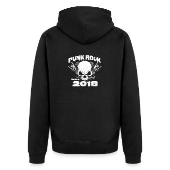 Vintage Grunge Punk seit 2018 zum 6. Geburtstag - Unisex Premium Bio Zip Hoodie - Schwarz - Hinten - Nico (187cm)