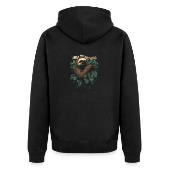 Just Do Nothing - To Do List Nothing - Unisex Premium Organic Zip Hoodie - black - Back - Nico (187cm)