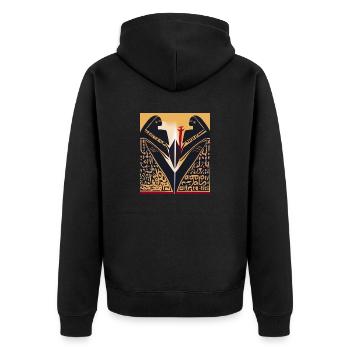 L’art du contact visuel - Veste à capuche bio Premium Unisexe - noir - Dos - Nico (187cm)