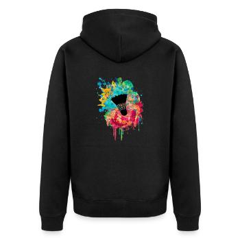 Badminton PopArt - Veste à capuche bio Premium Unisexe - noir - Dos - Nico (187cm)