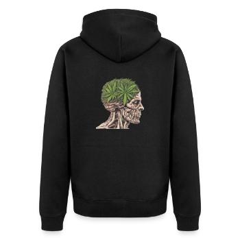 Weed in my head - Unisex Premium Organic Zip Hoodie - black - Back - Nico (187cm)