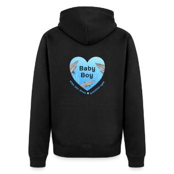 Baby Boy - Unisex Premium Bio Zip Hoodie - Schwarz - Hinten - Nico (187cm)