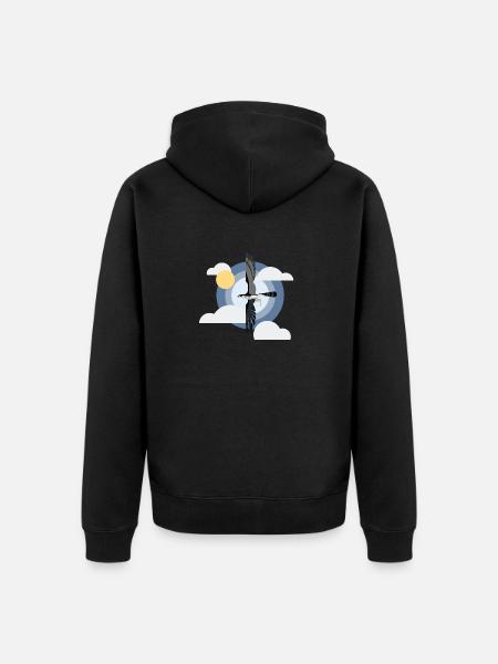 Wanderfalke - Unisex Premium Bio Zip Hoodie - Schwarz