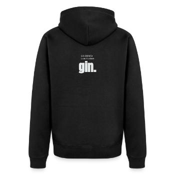 gib deinem leben einen GIN - Tonic - Spruch - Fun - Unisex Premium Bio Zip Hoodie - Schwarz - Hinten - Nico (187cm)