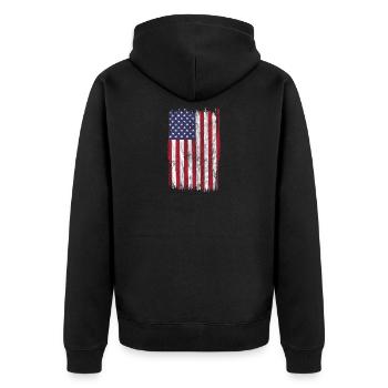 USA Flag United States of America Flag Gift - Unisex Premium Organic Zip Hoodie - black - Back - Nico (187cm)
