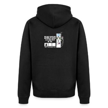 Dialysis Hemodialysis Hemodiafiltration Gift - Unisex Premium Organic Zip Hoodie - black - Back - Nico (187cm)