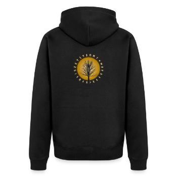 Yggdrasil knot tree Lebensbaum Walhalla - Unisex Premium Organic Zip Hoodie - black - Back - Nico (187cm)
