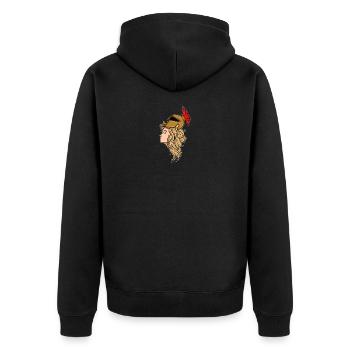Athene Griechisch Antike Mythologie Gott Geschenk - Unisex Premium Bio Zip Hoodie - Schwarz - Hinten - Nico (187cm)