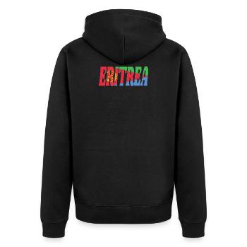 Eritrea - Unisex Premium Bio Zip Hoodie - Schwarz - Hinten - Nico (187cm)