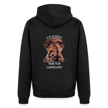 Carpenter, carpenter, carpenter, carpenter, craftsman, wood - Unisex Premium Organic Zip Hoodie - black - Back - Nico (187cm)