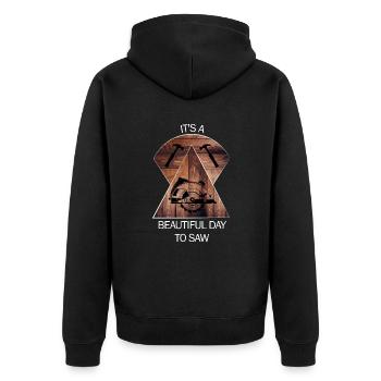 Carpenter, carpenter, carpenter, carpenter, craftsman, wood - Unisex Premium Organic Zip Hoodie - black - Back - Nico (187cm)