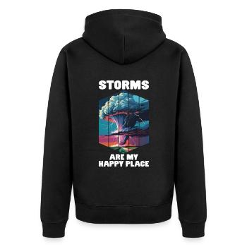 Unwetter Sturm Tornado Wirbelsturm Sturmjäger - Unisex Premium Bio Zip Hoodie - Schwarz - Hinten - Nico (187cm)