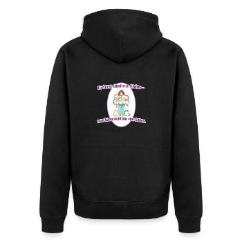 Katzen sind wie Chips – man kann nicht nur eine - Unisex Premium Bio Zip Hoodie - Schwarz - Hinten - Nico (187cm)