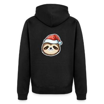 Dessin de Noël paresseux - Veste à capuche bio Premium Unisexe - noir - Dos - Nico (187cm)