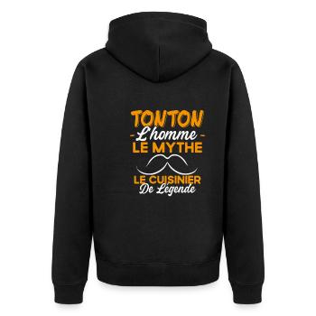 Tonton Le Cuisinier Légende Cadeau Cuisine Humour - Veste à capuche bio Premium Unisexe - noir - Dos - Nico (187cm)