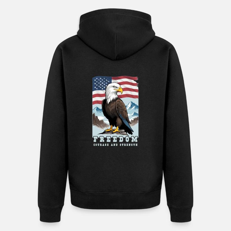 Pygargue à tête blanche - Veste à capuche bio Premium Unisexe - noir