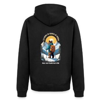 L’ours cherche le printemps - Veste à capuche bio Premium Unisexe - noir - Dos - Nico (187cm)