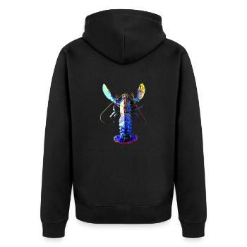 Hummer - Unisex Premium Bio Zip Hoodie - Schwarz - Hinten - Nico (187cm)