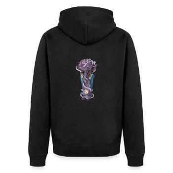 Mind Power - Unisex Premium Organic Zip Hoodie - black - Back - Nico (187cm)