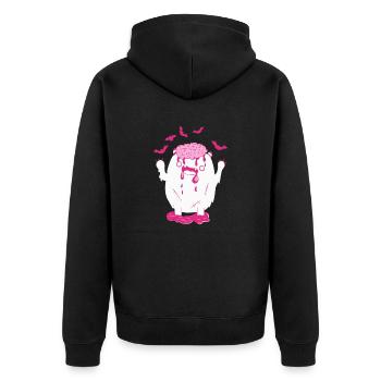 Halloween Monster - Unisex Premium Bio Zip Hoodie - Schwarz - Hinten - Nico (187cm)