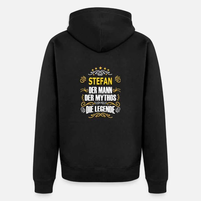 STEFAN - Unisex Premium Bio Zip Hoodie - Schwarz