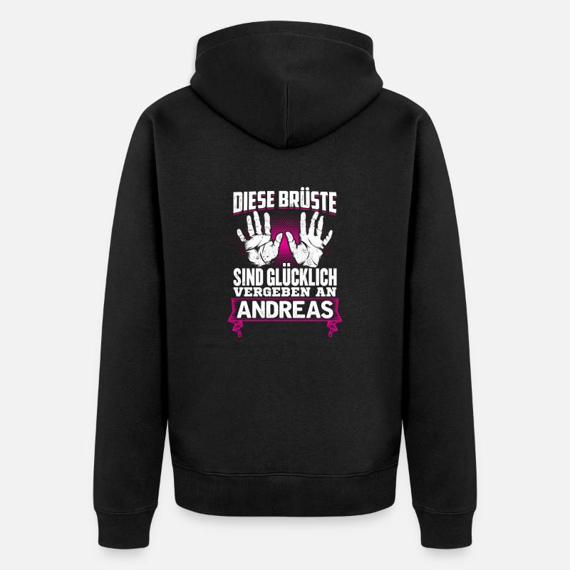 ANDREAS - Brüste Geschenk - Unisex Premium Bio Zip Hoodie - Schwarz