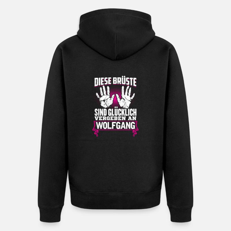 WOLFGANG - Brüste - Unisex Premium Bio Zip Hoodie - Schwarz