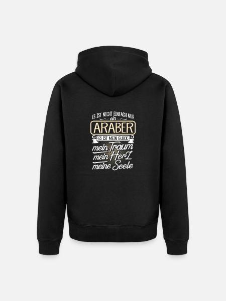 ARABER - Herz - Unisex Premium Bio Zip Hoodie - Schwarz