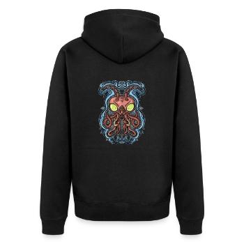 Cthulhu - Unisex Premium Bio Zip Hoodie - Schwarz - Hinten - Nico (187cm)