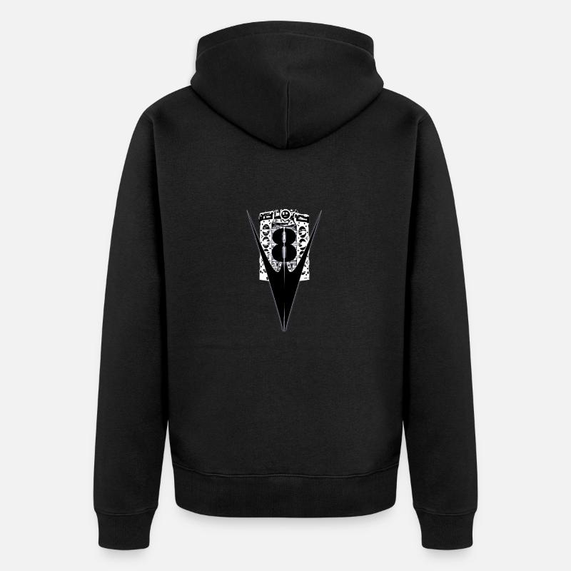 v8 - Unisex Premium Bio Zip Hoodie - Schwarz