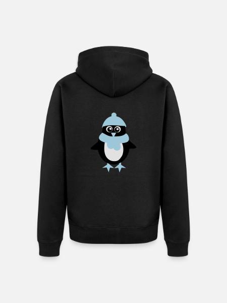 Penguin - Winter - Christmas - Unisex Premium Organic Zip Hoodie - black
