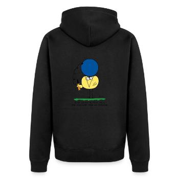 Mehr fehlschlägt, desto mehr arbeitet - Unisex Premium Bio Zip Hoodie - Schwarz - Hinten - Nico (187cm)