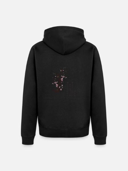 Sakura Haïku 桜の詩 (nature) - Unisex Premium Organic Zip Hoodie - black