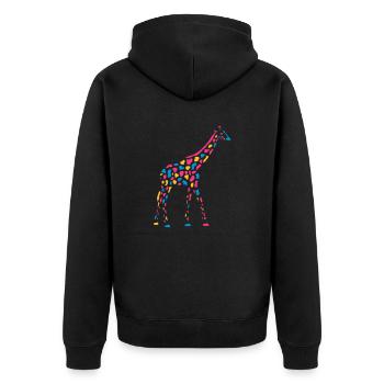Girafe Afrique Savane colorée couleur girafe motif - Veste à capuche bio Premium Unisexe - noir - Dos - Nico (187cm)