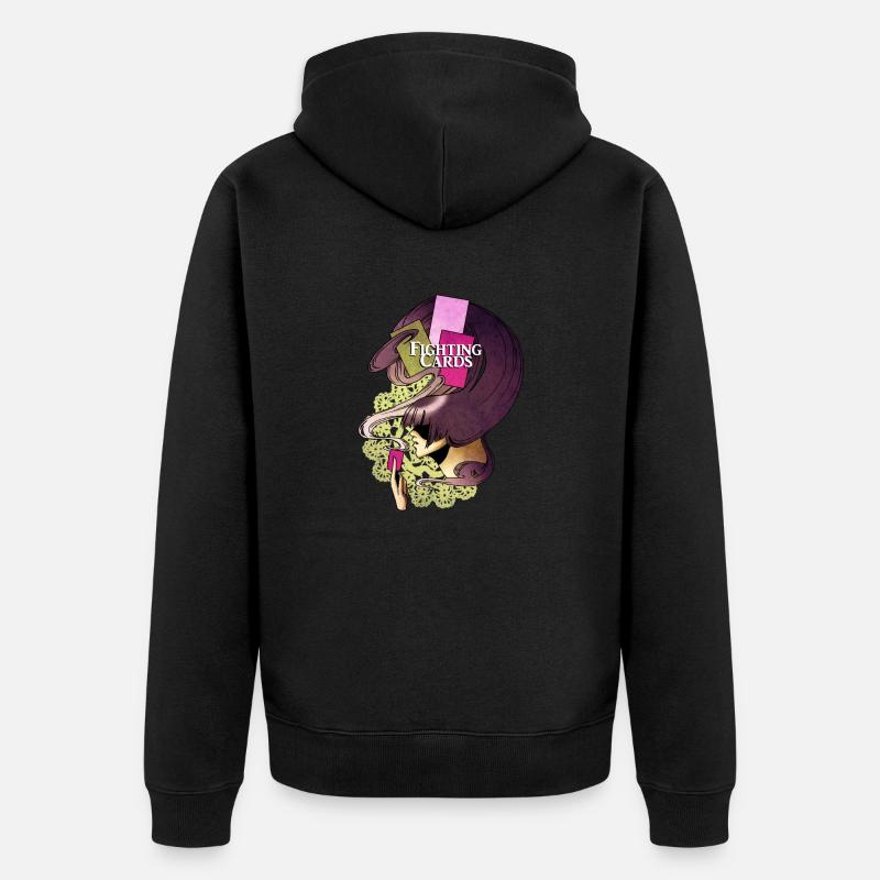 Kampfkarten - Beschwörer - Unisex Premium Bio Zip Hoodie - Schwarz