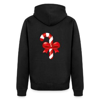 Smiley Christmas Candy - Unisex Premium Organic Zip Hoodie - black - Back - Nico (187cm)