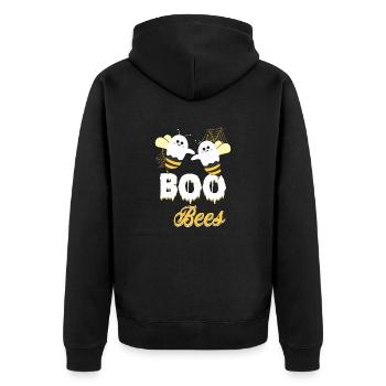 Boo Bees - Unisex Premium Organic Zip Hoodie - black - Back - Nico (187cm)