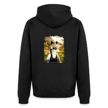 cheval - Veste à capuche bio Premium Unisexe - noir - Dos - Nico (187cm)