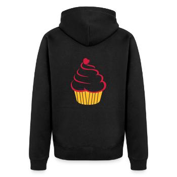 cupcake - Unisex Premium Bio Zip Hoodie - Schwarz - Hinten - Nico (187cm)