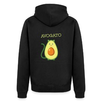Avogato, Avocado Cat - Veste à capuche bio Premium Unisexe - noir - Dos - Nico (187cm)