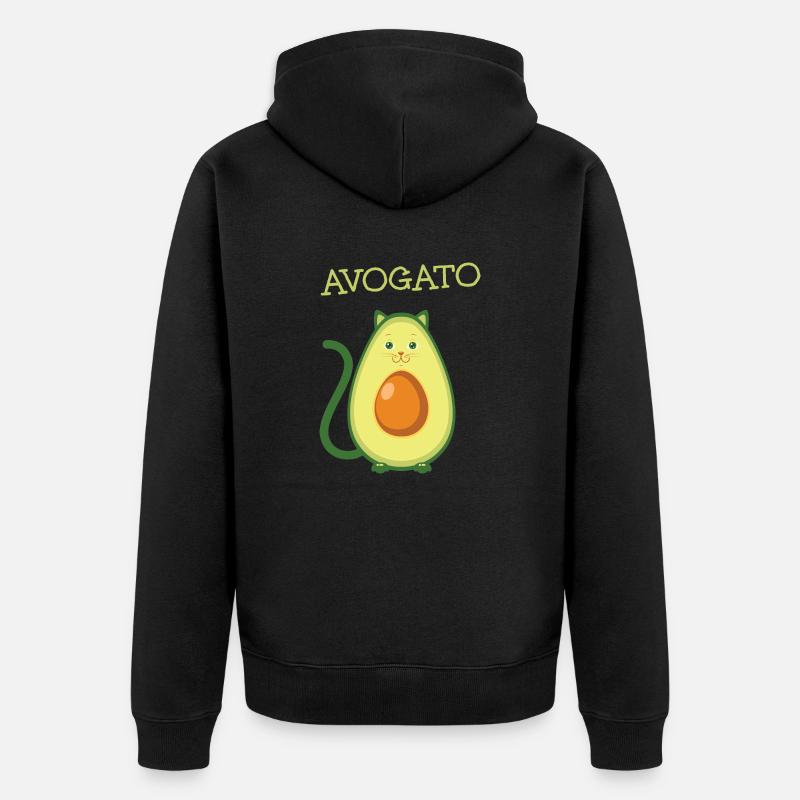 Avogato, Avocado Cat - Veste à capuche bio Premium Unisexe - noir