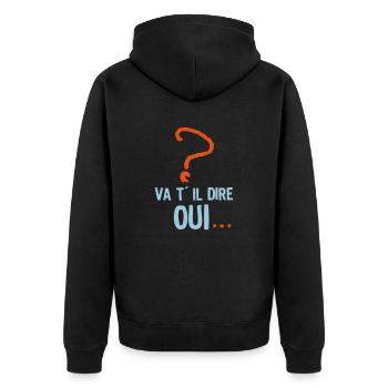 va il dire oui humour mariage evjg evjf - Veste à capuche bio Premium Unisexe - noir - Dos - Nico (187cm)