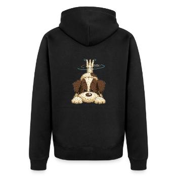 Pili2 1 - Unisex Premium Bio Zip Hoodie - Schwarz - Hinten - Nico (187cm)