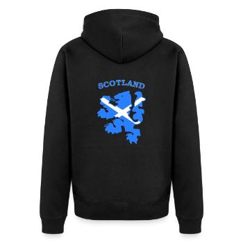 Scotland - Unisex Premium Organic Zip Hoodie - black - Back - Nico (187cm)