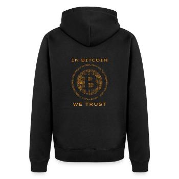 En Bitcoin, nous faisons confiance à Crypto BTC - Veste à capuche bio Premium Unisexe - noir - Dos - Nico (187cm)
