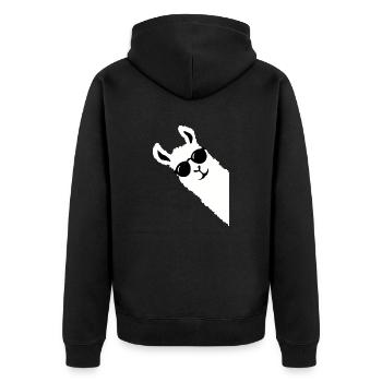 Lama Drôle de lunettes de soleil - Veste à capuche bio Premium Unisexe - noir - Dos - Nico (187cm)